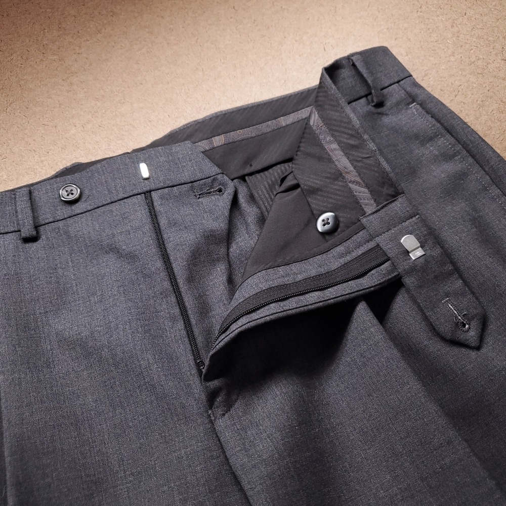 Lauren Ralph Lauren Pleated Wool Pants Men 36x30 Gray Total Comfort Quiet Luxury - Picture 8 of 9